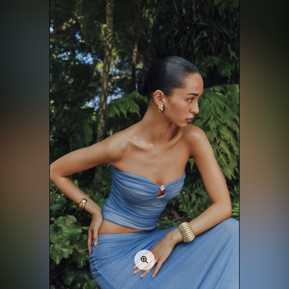 New Reformation Knit Strapless Myra Top and Iris Skirt two pieces set - Picture 2 of 12